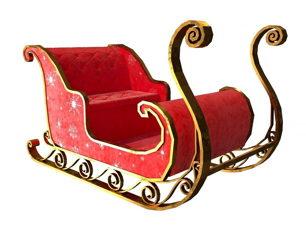 factory hand made life size christmas fiberglass santa sleigh with seats for sale