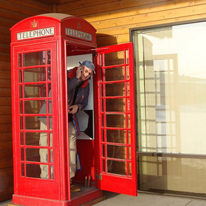 Support customized logo acrylic british london public telephone phone booth prop for sale