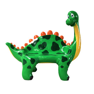 Hot sale resin dinosaur animals bench seats fiberglass outdoor chair for kids