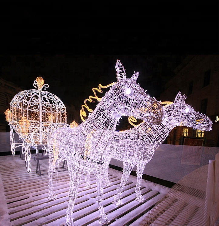 Christmas Deer with Pumpkin Cart For Christmas Decoration