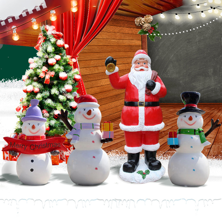 Support customized outdoor resin santa claus statue/life size resin santa claus statues/light santa claus sleigh for sale