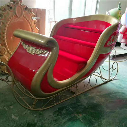 Large Outdoor Fiberglass Waterproof Christmas Decoration Customizable Life Size Santa Sleigh