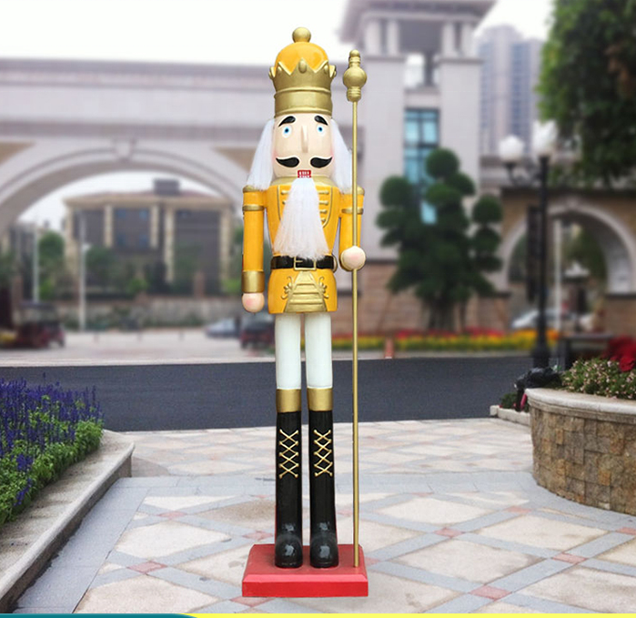 4ft 5ft 6ft fiberglass resin life size nutcracker soldier statue resin christmas crafts for decoration