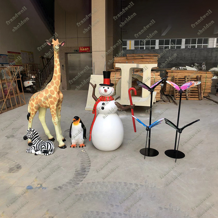 penguin snowman decors for outdoor/ life size penguin snowman statue/ christmas party snowman penguin