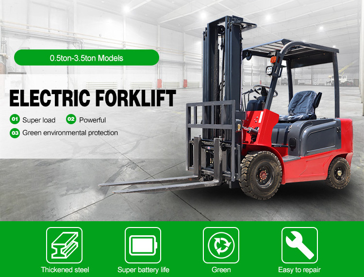 China Factory lithium battery small mini forklift 1.5 ton 2 ton 3 ton electric forklift with competitive price