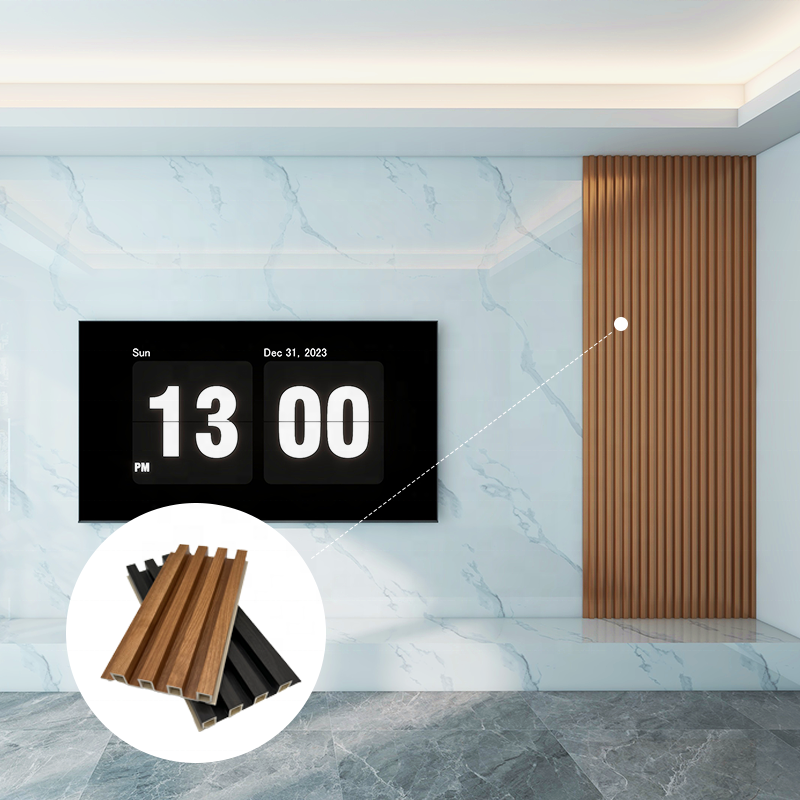 Wpc Wall Panel Pvc Wooden Grain Wall Panels Interior  Decoration Slatted Wall Panel Sheets Wallboard