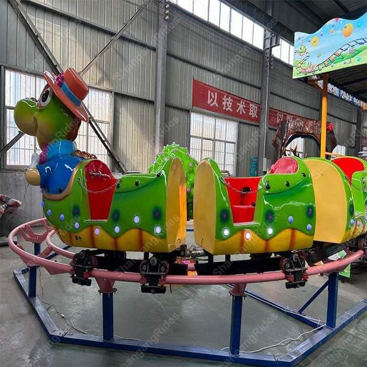 Small Backyard Amusement Park  Mini Animal Wacky Worm Roller Coaster on trailer for carnival playground