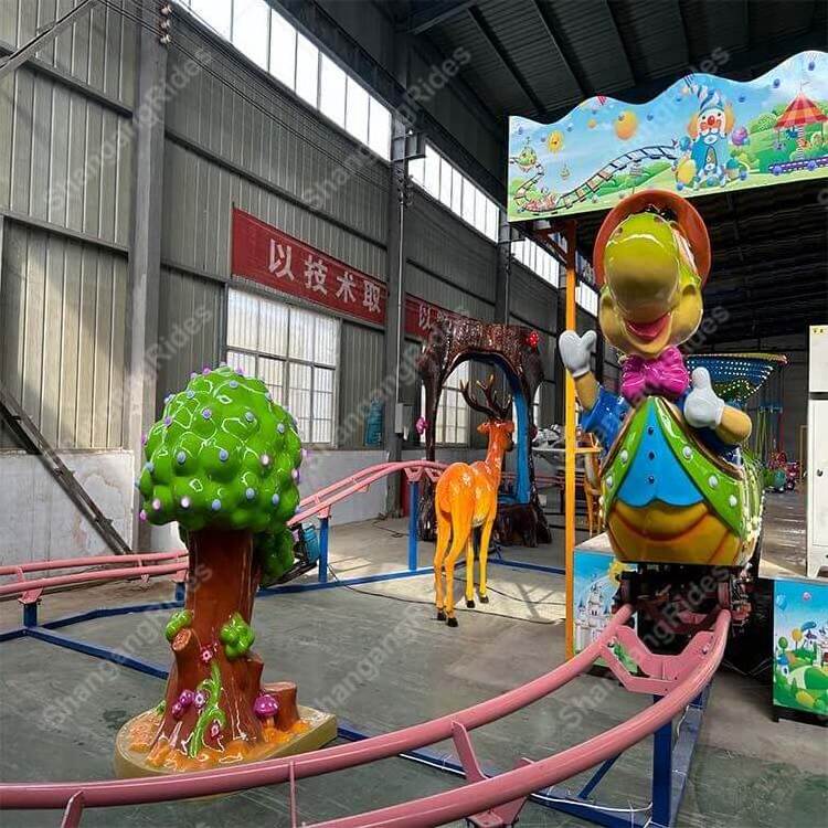 Small Backyard Amusement Park  Mini Animal Wacky Worm Roller Coaster on trailer for carnival playground