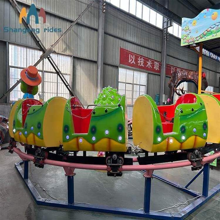 Small Backyard Amusement Park  Mini Animal Wacky Worm Roller Coaster on trailer for carnival playground