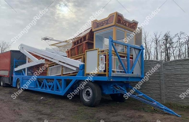 Customized pirate ship Viking on trailer amusement rides for playground and carnival for 24 persons