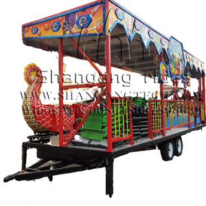 Small Backyard Amusement Park  Mini Animal Wacky Worm Roller Coaster on trailer for carnival playground