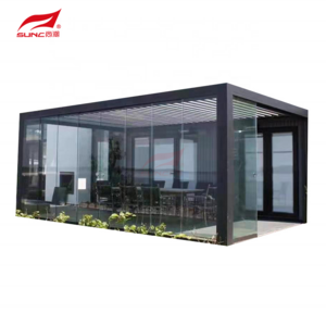 Modern Waterproof Bioclimatic Louvered Roof Gazebo Retractable Remote Control High Quality Outdoor Pergola Aluminium