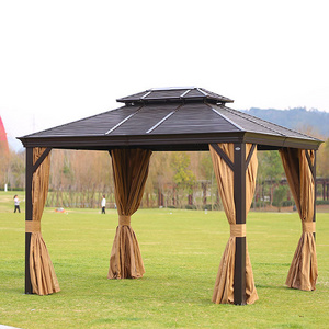 Best quality of Garden Morden  Luxury Aluminium Hardtop Galvanized Metal Roof Gazebo