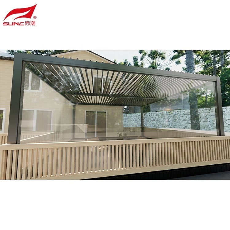 Waterproof Louver Roof System Kits Outdoor Gazebo Garden Bioclimatic Aluminium Louvered Pergola