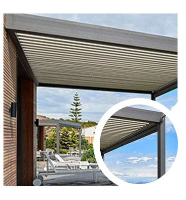 Waterproof Louver Roof System Kits Outdoor Gazebo Garden Bioclimatic Aluminium Louvered Pergola