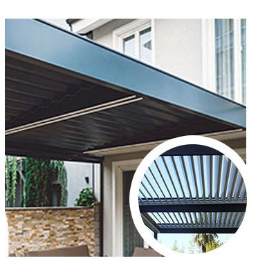 SUNC Modern Pergola Louver Roof Aluminium Patio Waterproof Bioclimatic Motorized Electric Louvered Outdoor Pergola