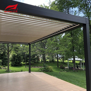 SUNC Outdoor Modern Electric Pergola Roof Patio Waterproof Bioclimatic Motorized 5m x 3m Aluminium Pergola Pavilion