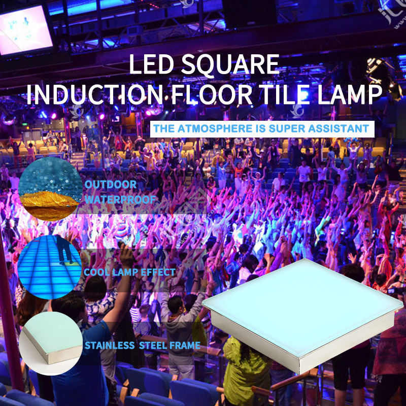 Shangcheng the best selling high quality square LED induction floor tile light outdoor waterproof LED luminous floor tile