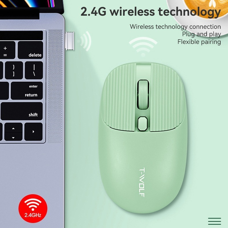 Smart Q19 Wireless Mouse 2.4Ghz Mini Mice Ergonomic Optical Computer Mouse 1600DPI with USB Receiver for Home Office Laptop PC