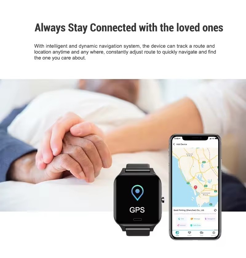 2024 New Wearable Emergency Calling Equipment SOS Health 4g Care Smartwatch GPS Track ECG Heart Rate Smart Watch For Elderly