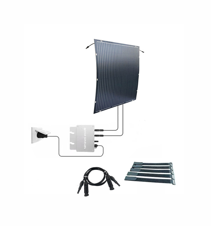 germany home solar energy balcony system set with flexible solar panel 150 watt and micro inverter on grid