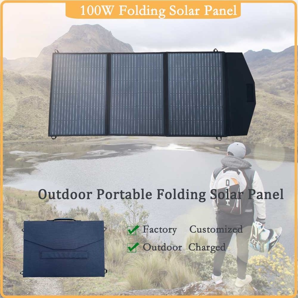 100w portable foldable solar generator with panel  usb completed set