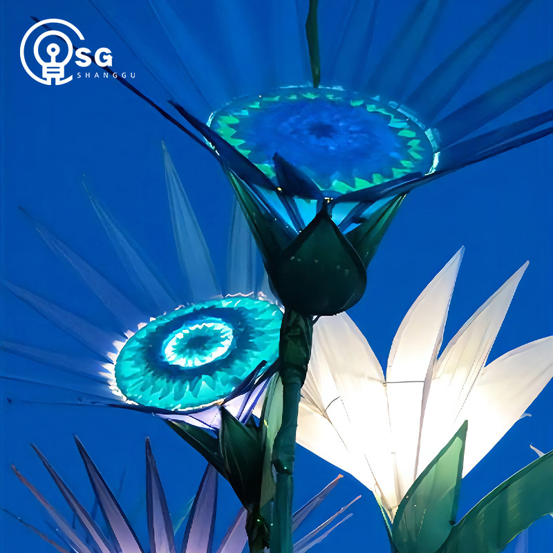 Outdoor Design Fabric Decorative Lights Bionic Sunflower LED Energy Saving Modern Flowers Landscape Light