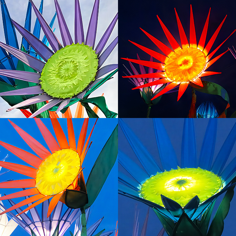 Outdoor Design Fabric Decorative Lights Bionic Sunflower LED Energy Saving Modern Flowers Landscape Light