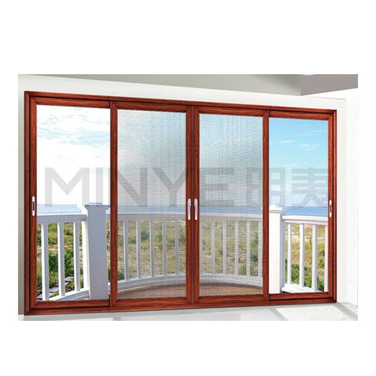 security sliding door anti robbery sliding door with stainless steel screen