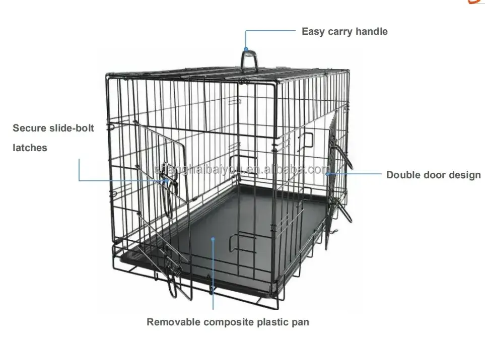 dog cage for large dogs folding mental wire kennels with double door divider panel removable tray