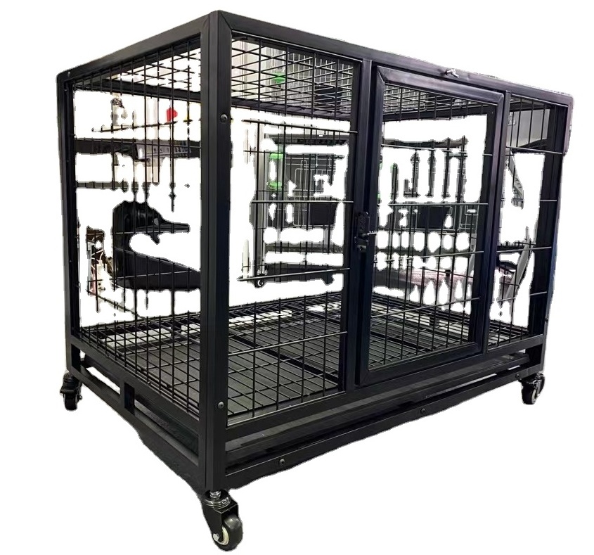 49inch Heavy Duty Indestructible Large Dog Crate with Removable Tray