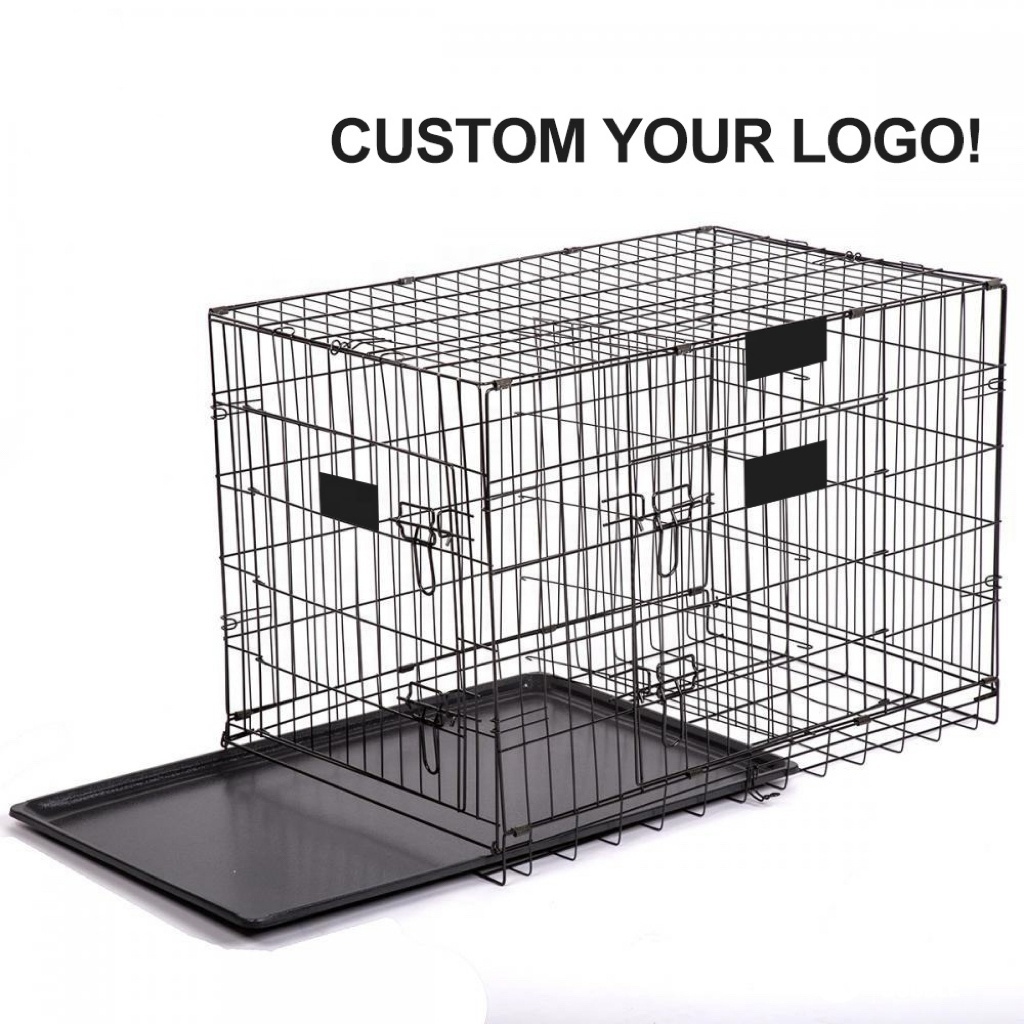 Wholesale Dog Crate Foldable and stackable collapsible metal kennel for large dog