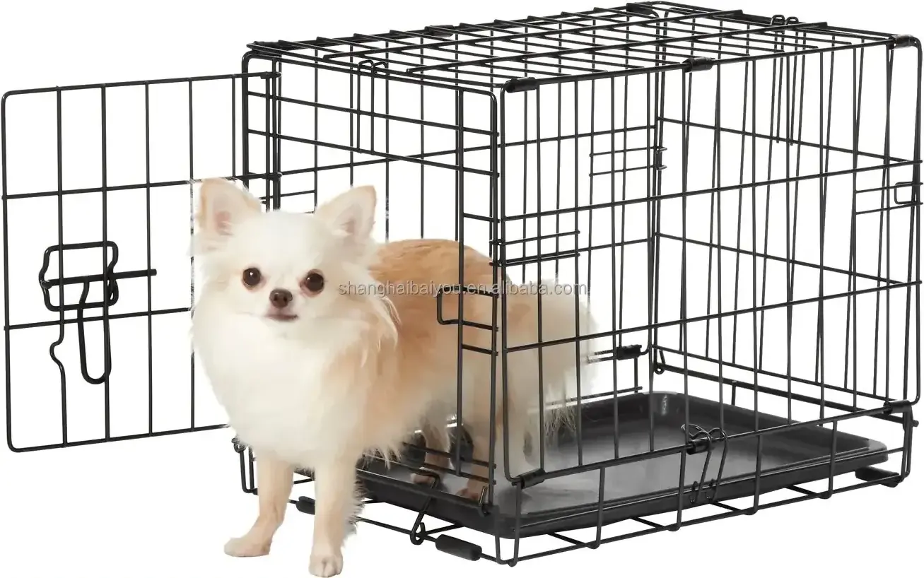 dog cage for large dogs folding mental wire kennels with double door divider panel removable tray