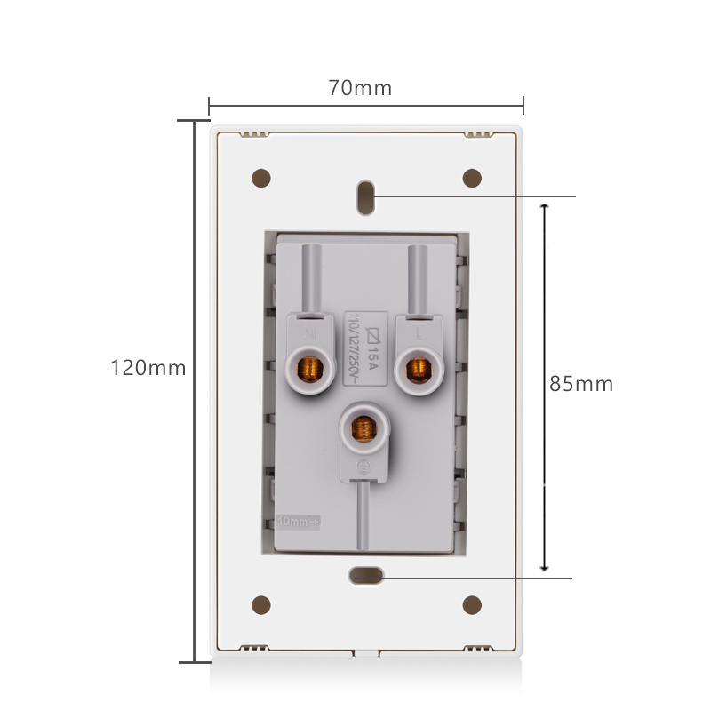 EU & US Plug Adaptor 2 Pin AC Power Travel Converter Euro European & American Outlet Rated Current 15A Adaptador corriente