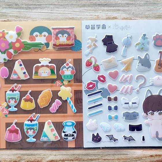 Custom Scrapbooking Stickers Decorative Cartoon Sponge Bubble Eva 3D Foam Puffy Stickers for Kids