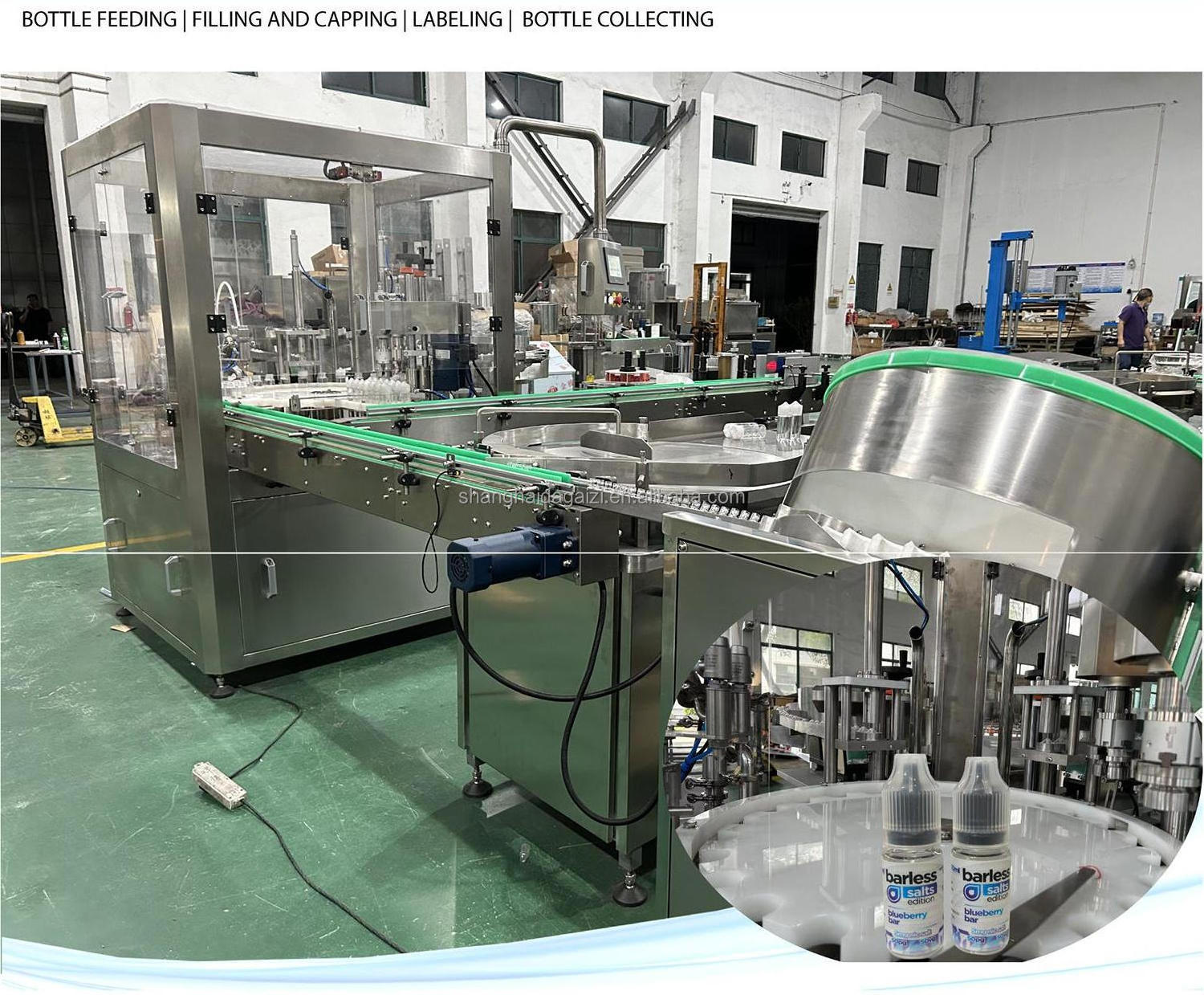 Automatic 30ml 60ml 100ml Liquid Filling Capping Machine for Plastic Chubby Gorilla Bottle Package Packing Line