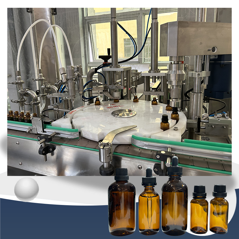 Full Automatic Double Nozzle Rotary Liquid Filling Machine for 60ml Juice Oil Bottling Machinery