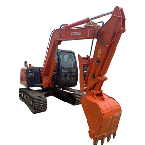 Used Hitachi excavator machine 6 7 8 10 ton excavator hydraulic crawler bagger digger with side boom closed cabin