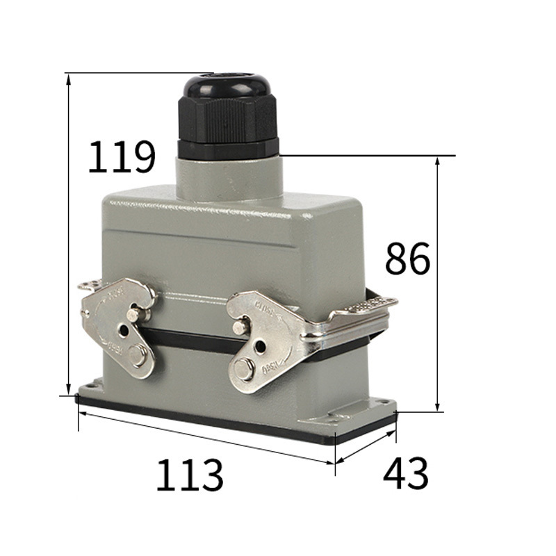 Rectangular Heavy-Duty Connector He-6 Aviation 10-Pin 16-Hole 20 Hot Runner 24 Industrial 32-Bit 48-Prong Plug Socket