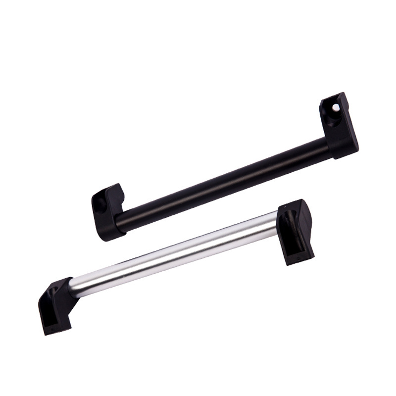 Silver Black Aluminum Alloy Tubular Pull Handle Tool Cart Handle Commercial Kitchen Cabinet Handle Closet Cabinet Door Pull