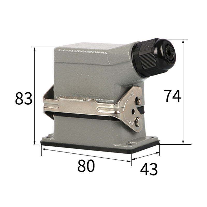 Rectangular Heavy-Duty Connector He-6 Aviation 10-Pin 16-Hole 20 Hot Runner 24 Industrial 32-Bit 48-Prong Plug Socket