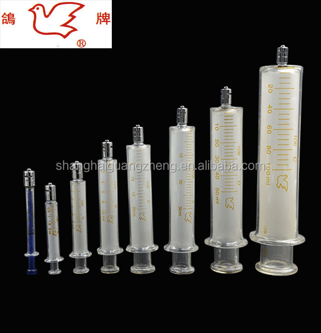 Reusable luer lock glass syringe 10ml (Shanghai, China)