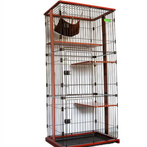 Factory Price Large Breeding Pet Crate 3 Tier Cat Cage Playpen Metal Wire Cat Home Cages With Wheels For 	 pet cages carriers