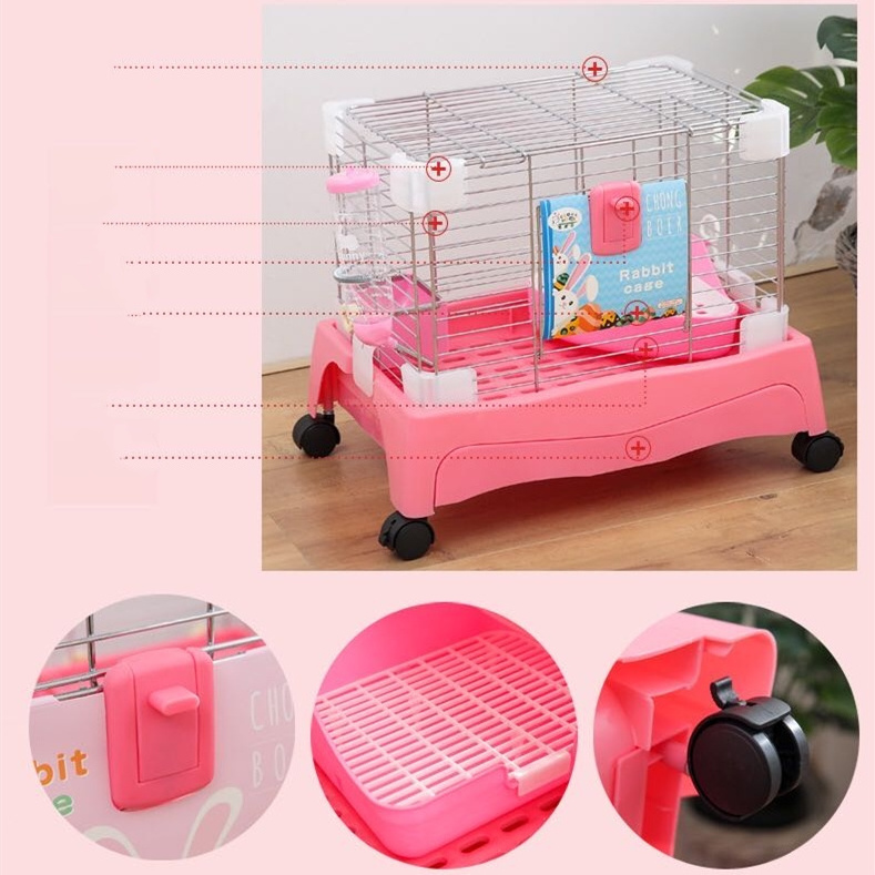 pet exercise  cage   New Design Plastic cage hamster Rabbit Small Animals House Travel Cage with stairs