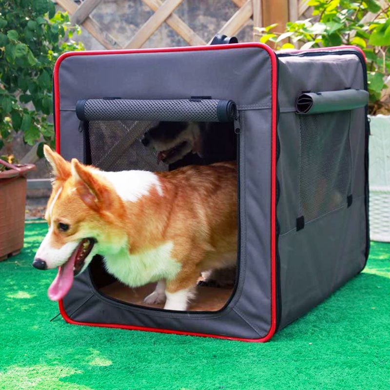 Soft  Detachable Sturdy Wire Frame Soft Pet Crate Collapsible for Travel pet cage