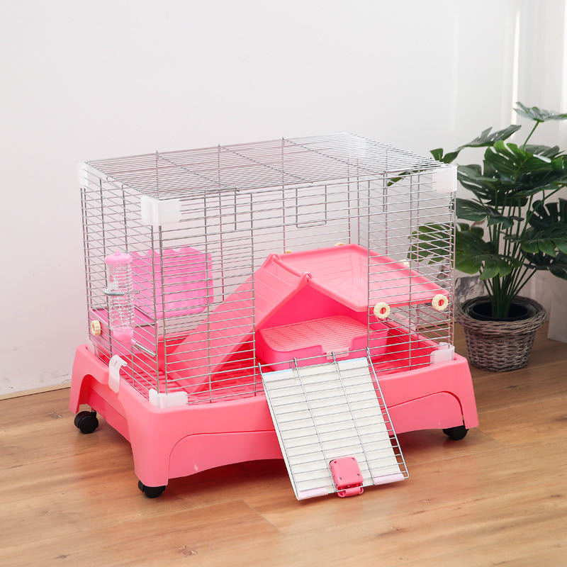 pet exercise  cage   New Design Plastic cage hamster Rabbit Small Animals House Travel Cage with stairs