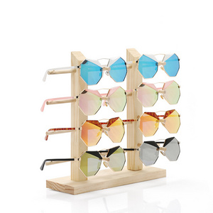 Custom Wooden Optical Sunglasses Wooden Display Rack 5 Eyeglass Storage Display Glasses Holder