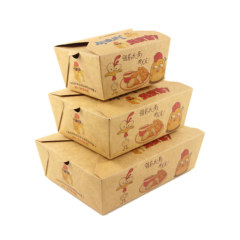 Fried chicken kraft paper box, disposable chicken chops and chicken legs packaging box