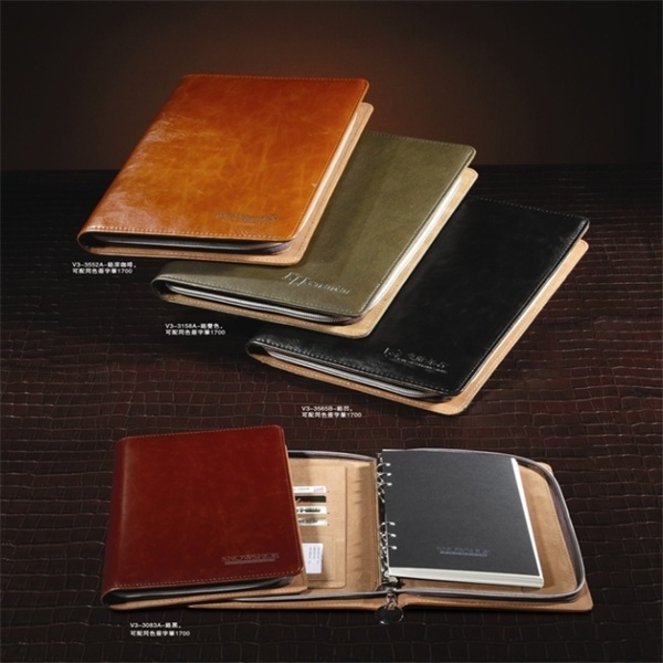 A4/B5/A5/A6 PU leather calendar planner notebook with ring binder