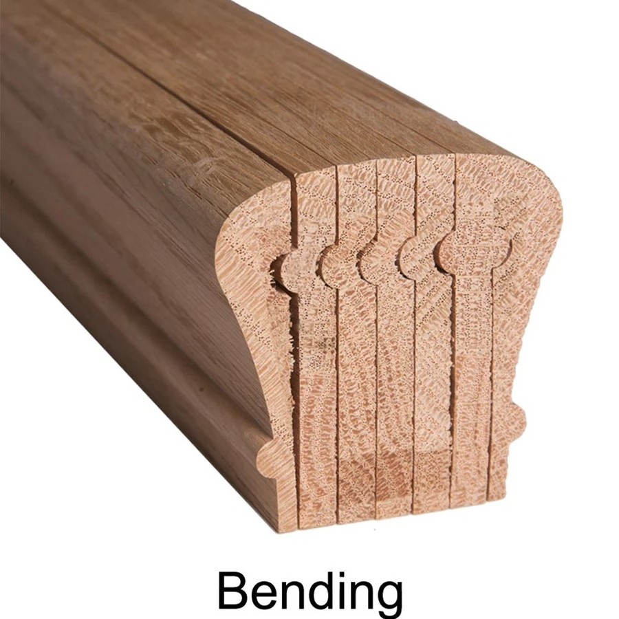 Bending Handrail Indoor Oak Round Handrail Wooden Railings Rails Stair parts for Home Building